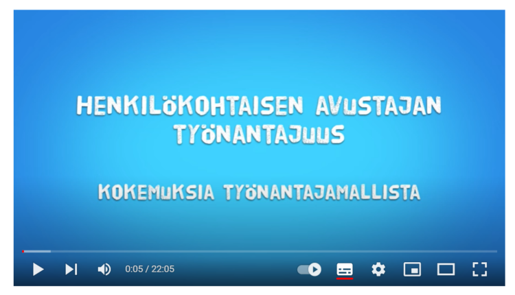 Heta-liiton video YouTubessa henkilökohtaisen avun työnantajien ja avustajan kokemuksista