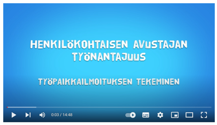 Heta-liiton video työpaikkailmoituksen tekemisestä YouTube-verkkosivulla